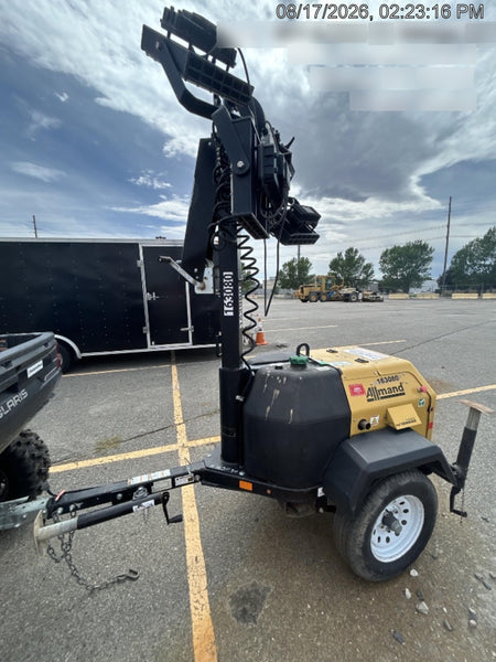 2021 Allmand NLV3GR (4) LED Light Fixture 350W, 23' Vertical Mast, 3kW Prime, Towable, Deep Sea L401, Leveling Jacks, Yanmar T4F 5.8hp