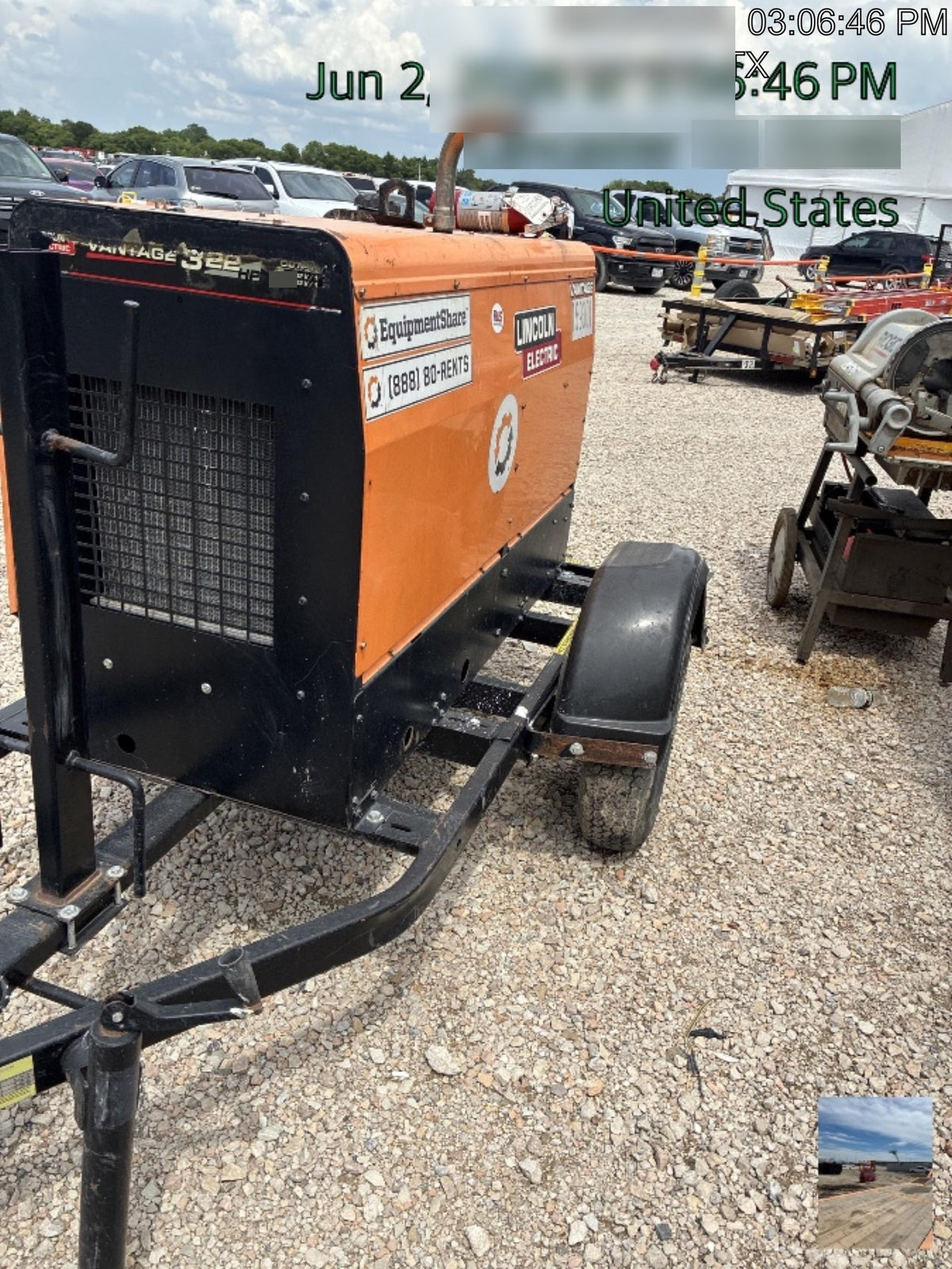 2021 Lincoln Electric Vantage 322 Vantage 322 Ready Pak 3 w/ Decals, ORANGE (includes trailer, cable rack, fender light kit) NO Telematics