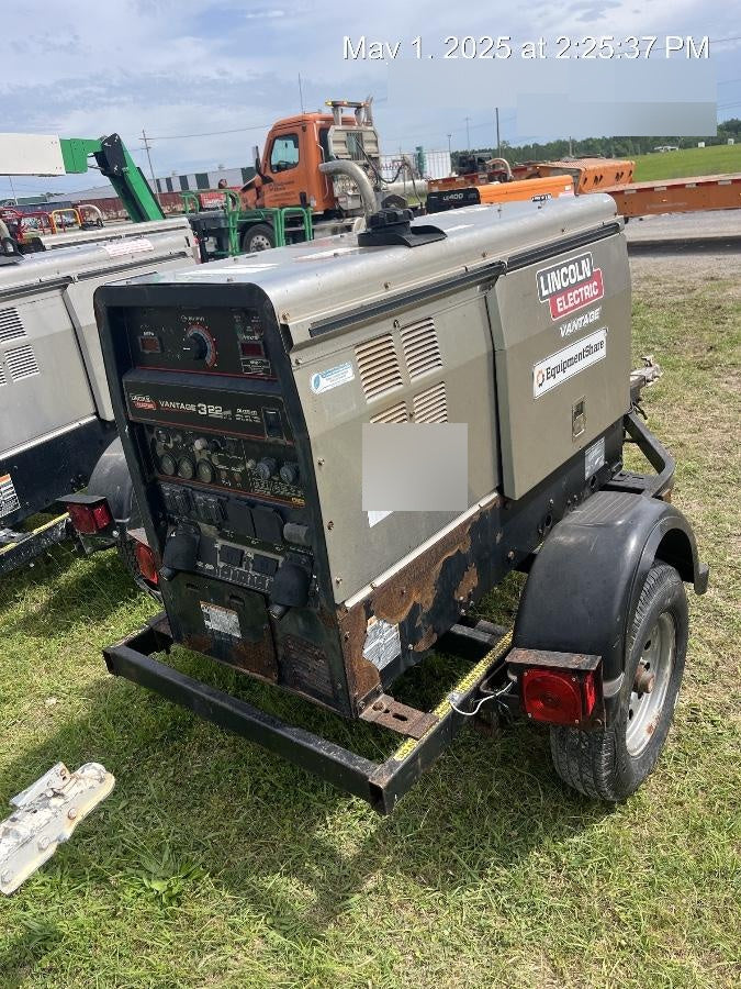 2019 Lincoln Electric Vantage 322 Welder Ready-Pak 3, Two wheel trailer, Fender and Light kit, Cable Rack