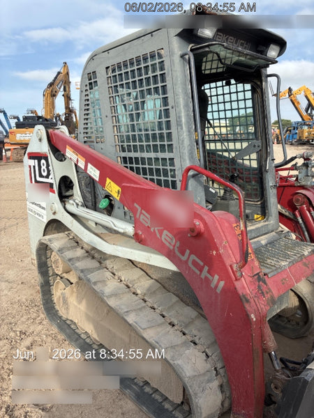 2019 Takeuchi TL8 Cab, Heat/AC, Defroster, 15" Wide Rubber Tracks, Back-up Alarm, Front & Rear Working Lights, Auxiliary Hydraulics, Two-Speed Travel, Electronic Monitoring System, Hydraulic Universal Quick Hitch 76" HD Dirt Bucket with 8 Teeth, 20.3 cubic feet Capacity