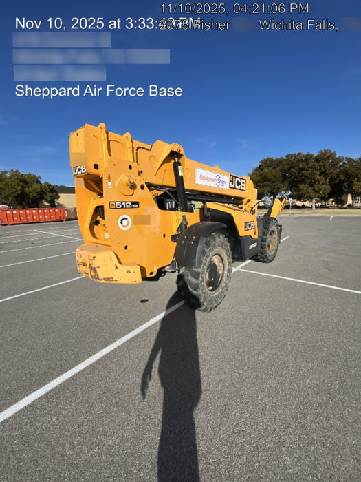 2019 JCB 512-56 109 HP w/Open ROPS, Beacon, Aux Hydraulics, Worklights, Solid Tires 60" Carriage/Forks