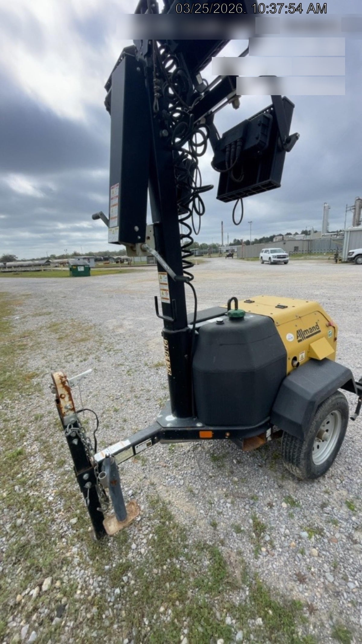 2022 Allmand NLV3GR (4) LED Light Fixture 350W, 23' Vertical Mast, 3kW Prime, Towable, Deep Sea L401, Leveling Jacks, Yanmar T4F 5.8hp
