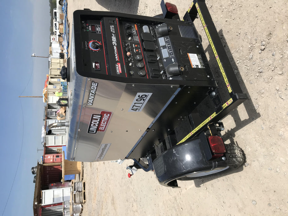 2019 Lincoln Electric Vantage 322 Ready-Pak 3, Two Wheel Trailer, Fender and Light Kit, Cable Rack