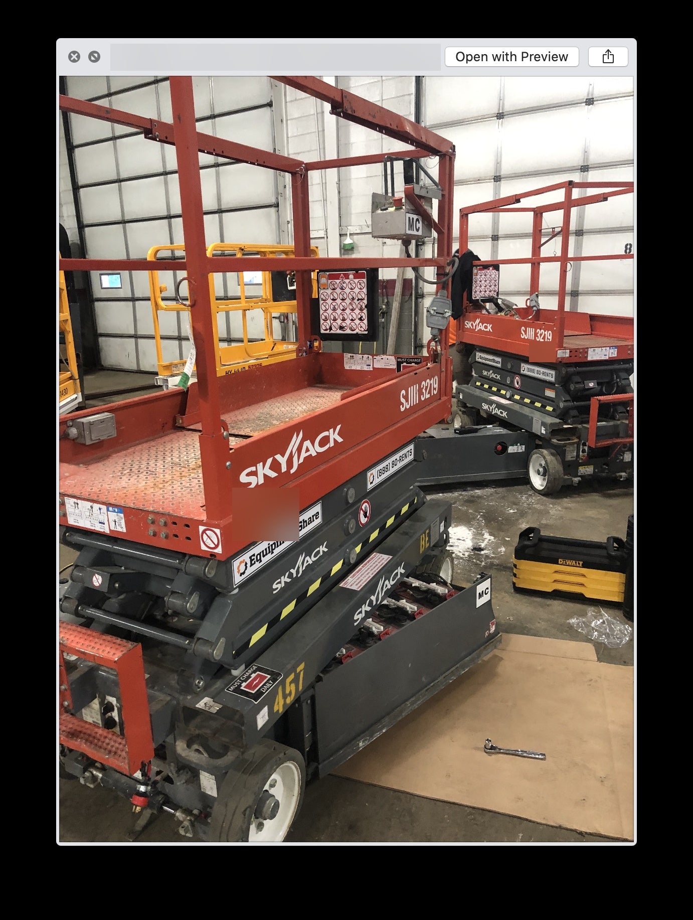 2016 Skyjack SJIII-3219 Standard Rental Specs