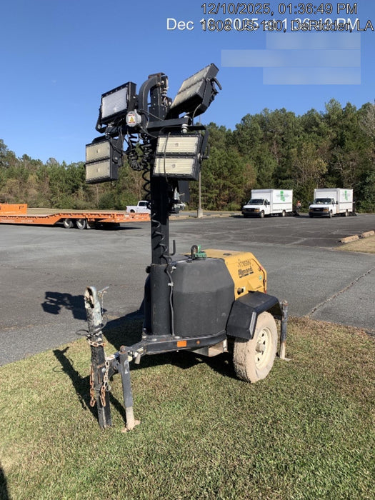 Allmand NLV3GR (4) LED Light Fixture 350W, 23' Vertical Mast, 3kW Prime, Towable, Deep Sea L401, Leveling Jacks, Yanmar T4F 5.8hp