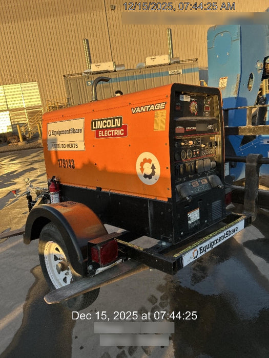 2021 Lincoln Electric Vantage 322 Vantage 322 Ready Pak 3 w/ Decals, ORANGE (includes trailer, cable rack, fender light kit) NO Telematics