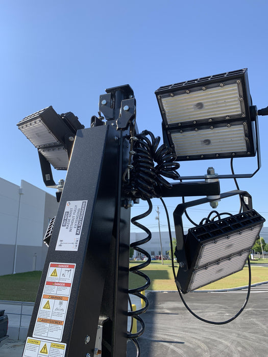 2021 Allmand NLV3GR (4) LED Light Fixture 350W, 23' Vertical Mast, 3kW Prime, Towable, Deep Sea L401, Leveling Jacks, Yanmar T4F 5.8hp
