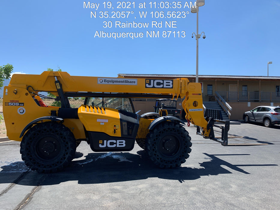 2020 JCB 509-42 Canopy, Solid Tires, Work Lights, Beacon, Aux Hydraulics, Back up Alarm, Lifting Eye, ES Decals