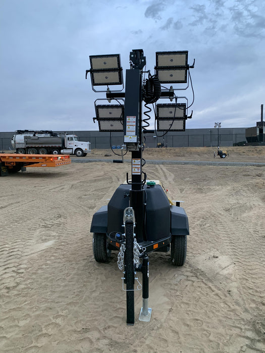 2021 Allmand NLV3GR (4) LED Light Fixture 350W, 23' Vertical Mast, 3kW Prime, Towable, Deep Sea L401, Leveling Jacks, Yanmar T4F 5.8hp