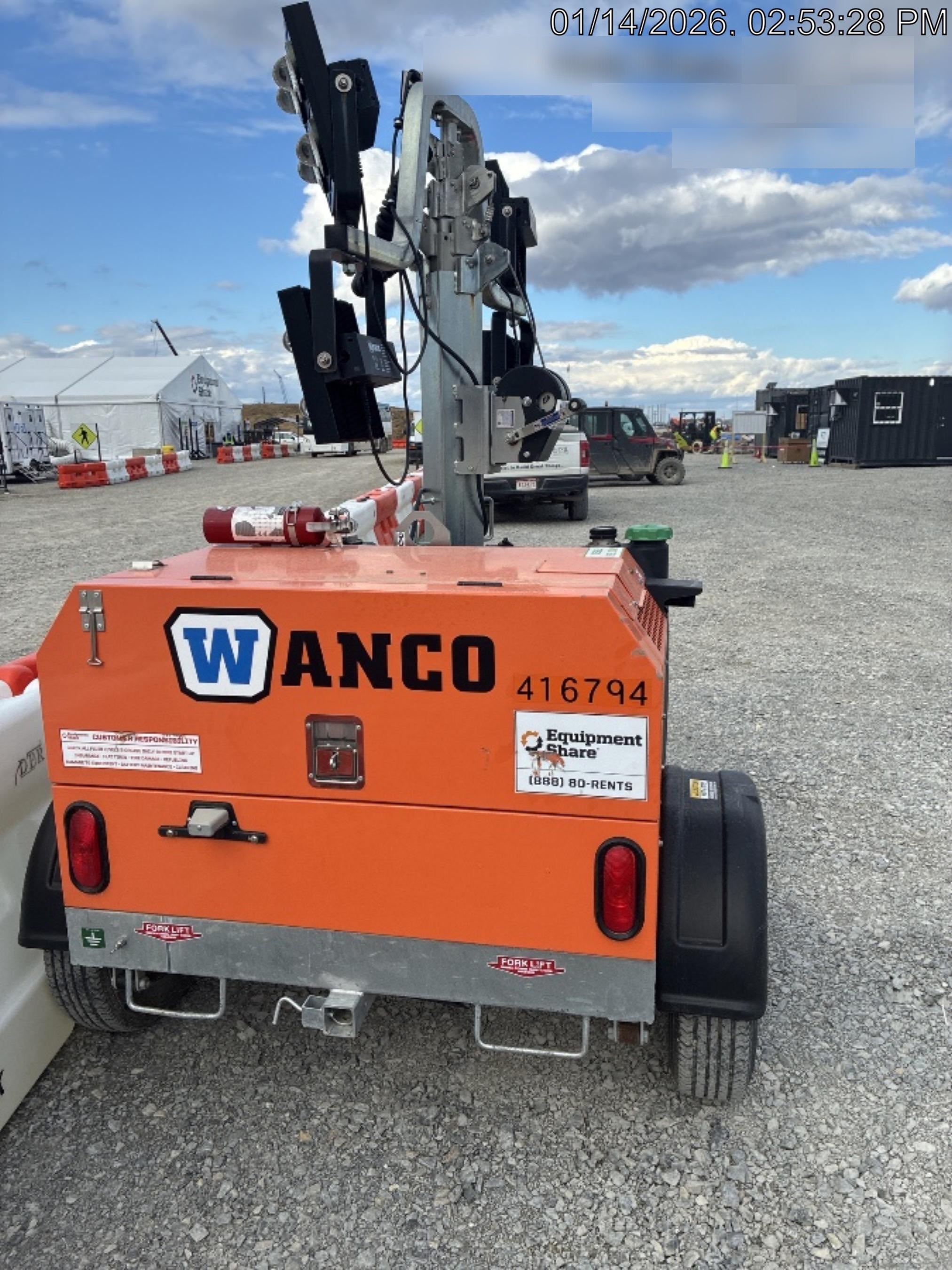 2024 Wanco WLTT-4MM4K Diesel, Deep Sea Controller, Shore Power Plug, Auto Start, (4) 350W LED Floodlights, 4kW Generator, 60 Gal Fuel Tank, 2" Ball, T3