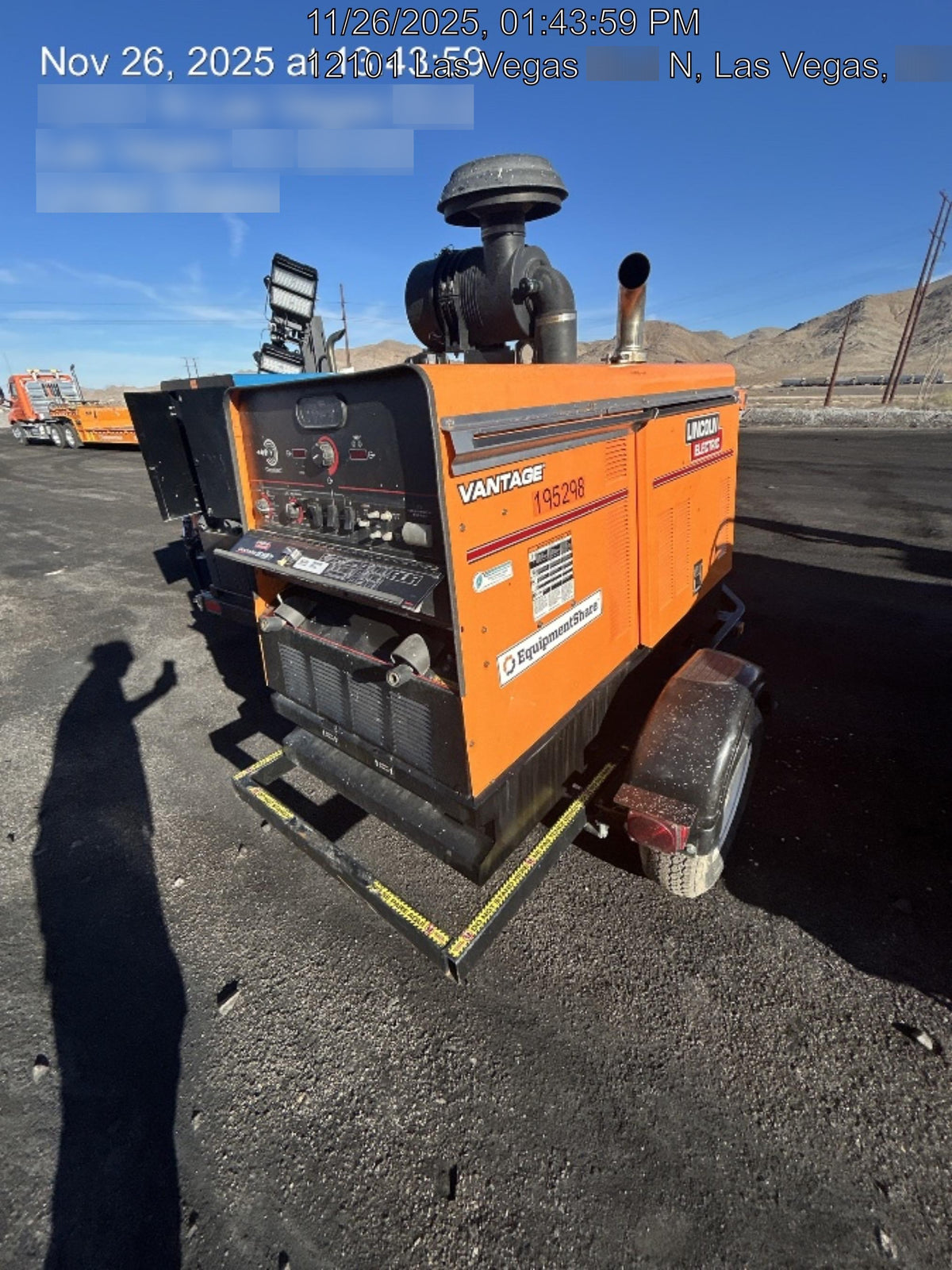 2021 Lincoln Electric Vantage 549X Ready Pak 3, ORANGE (includes trailer, cable rack, fender light kit)