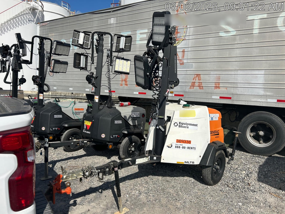 2023 Generac MLT2 Diesel, Flex Switch 120V Input, Powerzone Controller, 
(4) 320W LED Lights, 4kW Generator, 39.9 Gal Fuel Tank, 2" Ball, T3