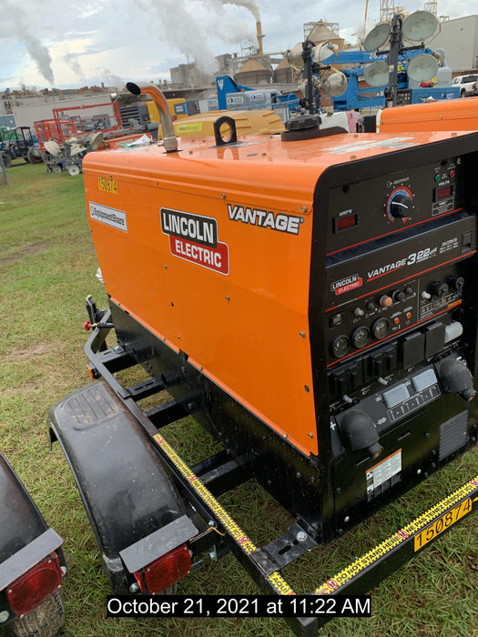 2021 Lincoln Electric Vantage 322 Vantage 322 Ready Pak 3 w/ Telematics & Decals, ORANGE (includes trailer, cable rack, fender light kit)