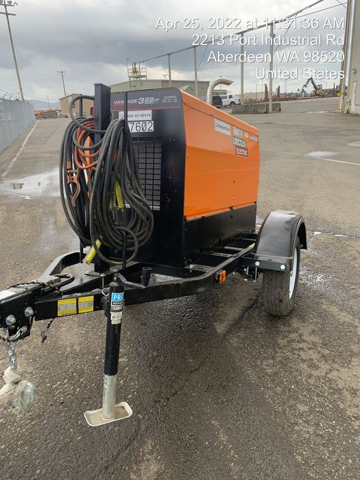 2021 Lincoln Electric Vantage 322 Vantage 322 Ready Pak 3 w/ Decals, ORANGE (includes trailer, cable rack, fender light kit) NO Telematics