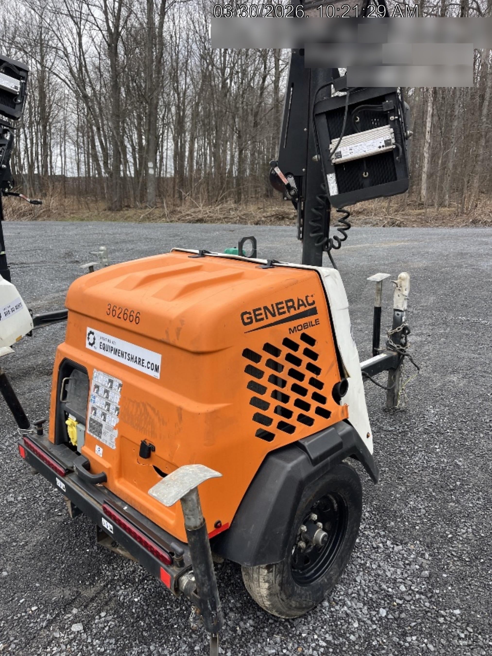 2023 Generac MLT2 Diesel, Flex Switch 120V Input, Powerzone Controller, 
(4) 320W LED Lights, 4kW Generator, 39.9 Gal Fuel Tank, 2" Ball, T3