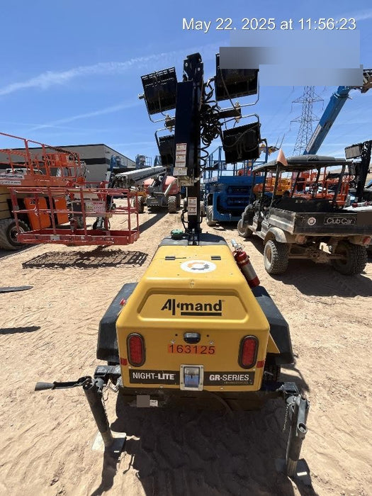 2021 Allmand NLV3GR (4) LED Light Fixture 350W, 23' Vertical Mast, 3kW Prime, Towable, Deep Sea L401, Leveling Jacks, Yanmar T4F 5.8hp