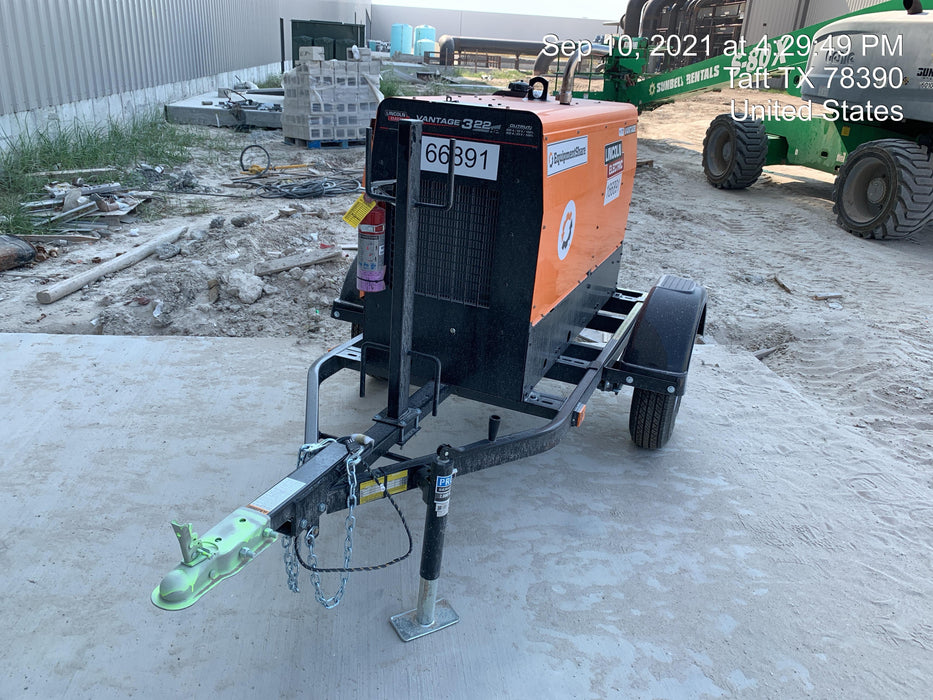 2021 Lincoln Electric Vantage 322 Vantage 322 Ready Pak 3 w/ Decals, ORANGE (includes trailer, cable rack, fender light kit) NO Telematics