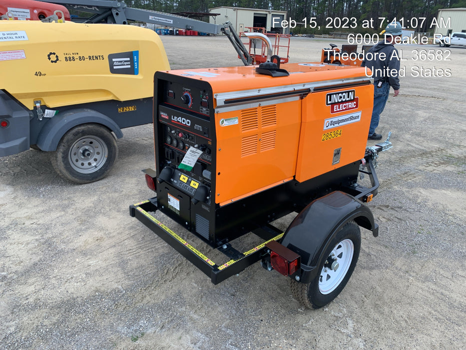 2022 Lincoln Electric LE400 Kubota V1505, Trlr, Cable Rack, Light Kit, ES Decals, T3