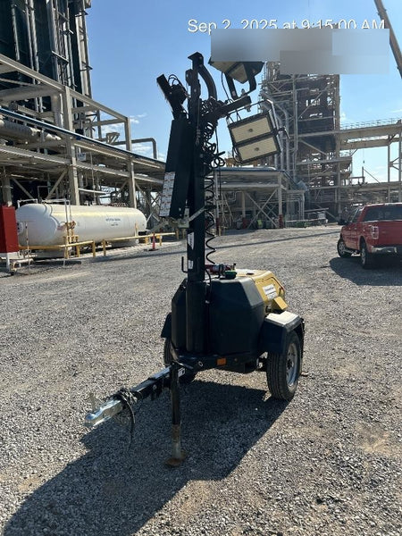 2022 Allmand NLV3GR (4) LED Light Fixture 350W, 23' Vertical Mast, 3kW Prime, Towable, Deep Sea L401, Leveling Jacks, Yanmar T4F 5.8hp