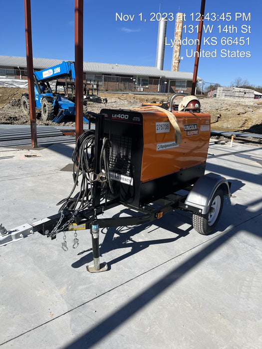 2022 Lincoln Electric LE400 Kubota V1505, Trlr, Cable Rack, Light Kit, ES Decals, T3