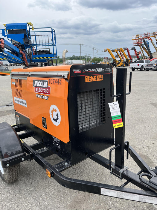 2021 Lincoln Electric Vantage 322 Vantage 322 Ready Pak 3 w/ Decals, ORANGE (includes trailer, cable rack, fender light kit) NO Telematics