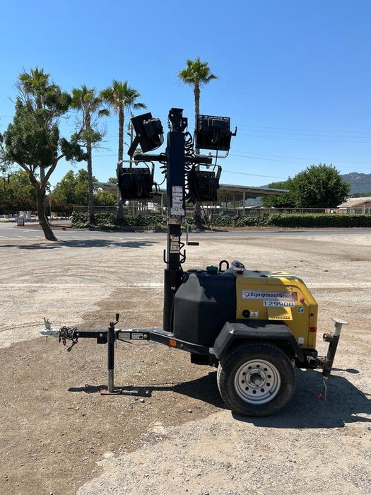 2021 Allmand NLV3GR (4) LED Light Fixture 350W, 23' Vertical Mast, 3kW Prime, Towable, Deep Sea L401, Leveling Jacks, Yanmar T4F 5.8hp