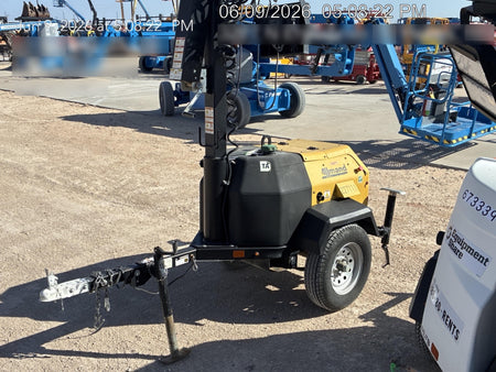 2022 Allmand NLV3GR (4) LED Light Fixture 350W, 23' Vertical Mast, 3kW Prime, Towable, Deep Sea L401, Leveling Jacks, Yanmar T4F 5.8hp