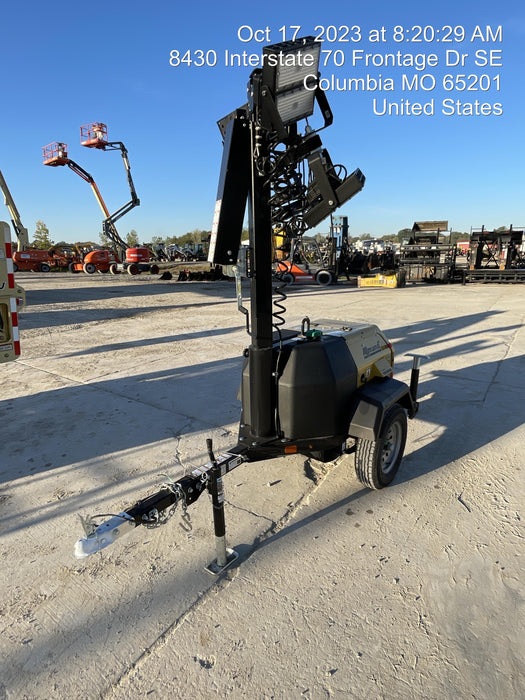 2022 Allmand NLV3GR (4) LED Light Fixture 350W, 23' Vertical Mast, 3kW Prime, Towable, ES Decals, T3