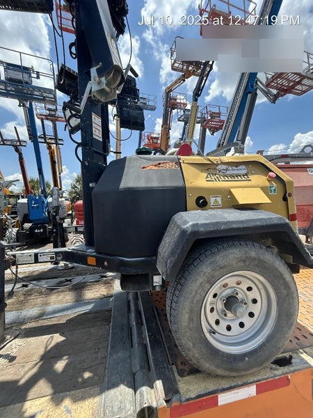 2022 Allmand NLV3GR (4) LED Light Fixture 350W, 23' Vertical Mast, 3kW Prime, Towable, Deep Sea L401, Leveling Jacks, Yanmar T4F 5.8hp