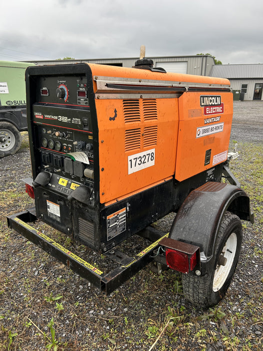 2021 Lincoln Electric Vantage 322 Vantage 322 Ready Pak 3 w/ Decals, ORANGE (includes trailer, cable rack, fender light kit) NO Telematics