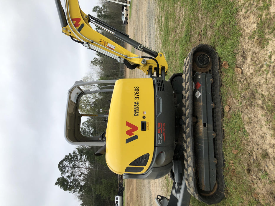 Wacker Neuson EZ53 Open ROPS, Rubber Tracks, Long Dipperstick, T4, Bucket
