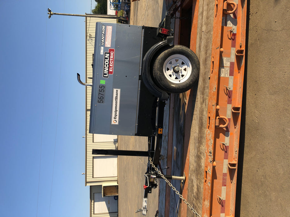 2019 Lincoln Electric Vantage 322 Welder Ready-Pak 3, Two wheel trailer, Fender and Light kit, Cable Rack