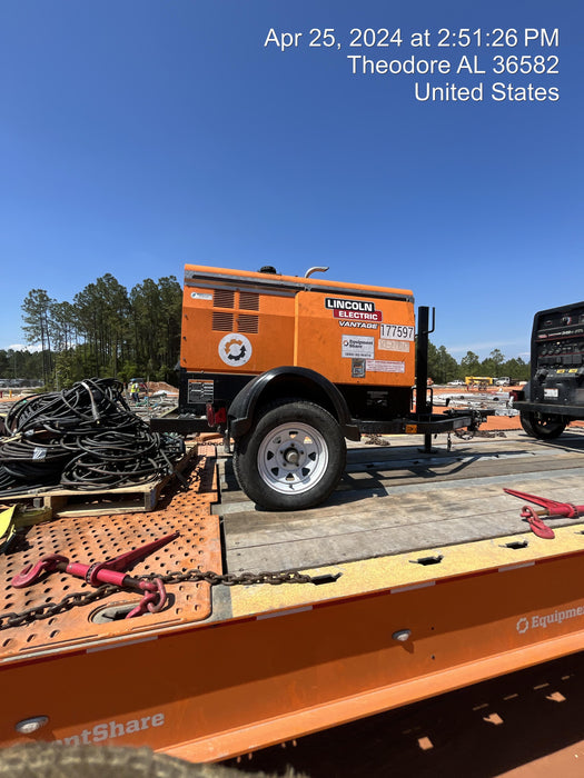 2021 Lincoln Electric Vantage 322 Vantage 322 Ready Pak 3 w/ Decals, ORANGE (includes trailer, cable rack, fender light kit) NO Telematics