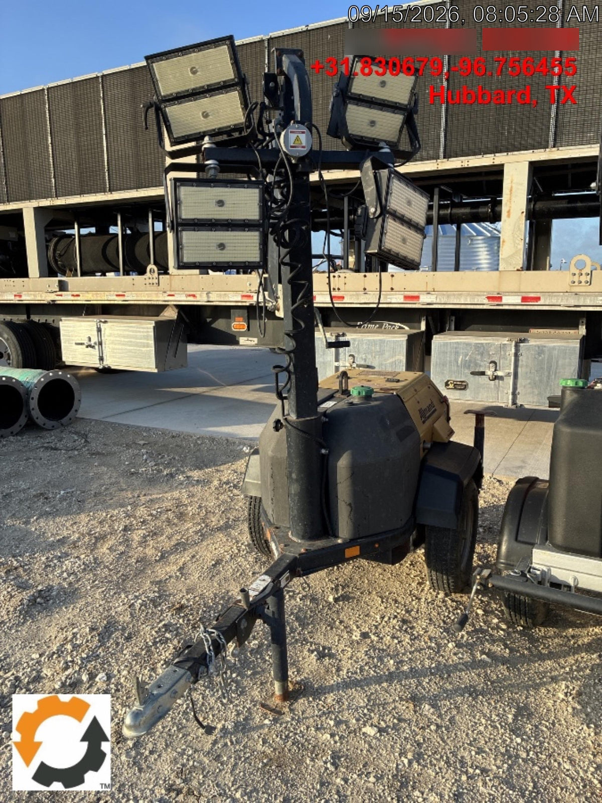 2022 Allmand NLV3GR (4) LED Light Fixture 350W, 23' Vertical Mast, 3kW Prime, Towable, Deep Sea L401, Leveling Jacks, Yanmar T4F 5.8hp