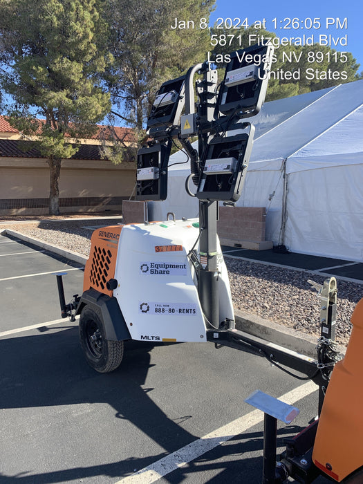 2023 Generac MLT2 Diesel, Flex Switch 120V Input, Powerzone Controller, 
(4) 320W LED Lights, 4kW Generator, 39.9 Gal Fuel Tank, 2" Ball, T3