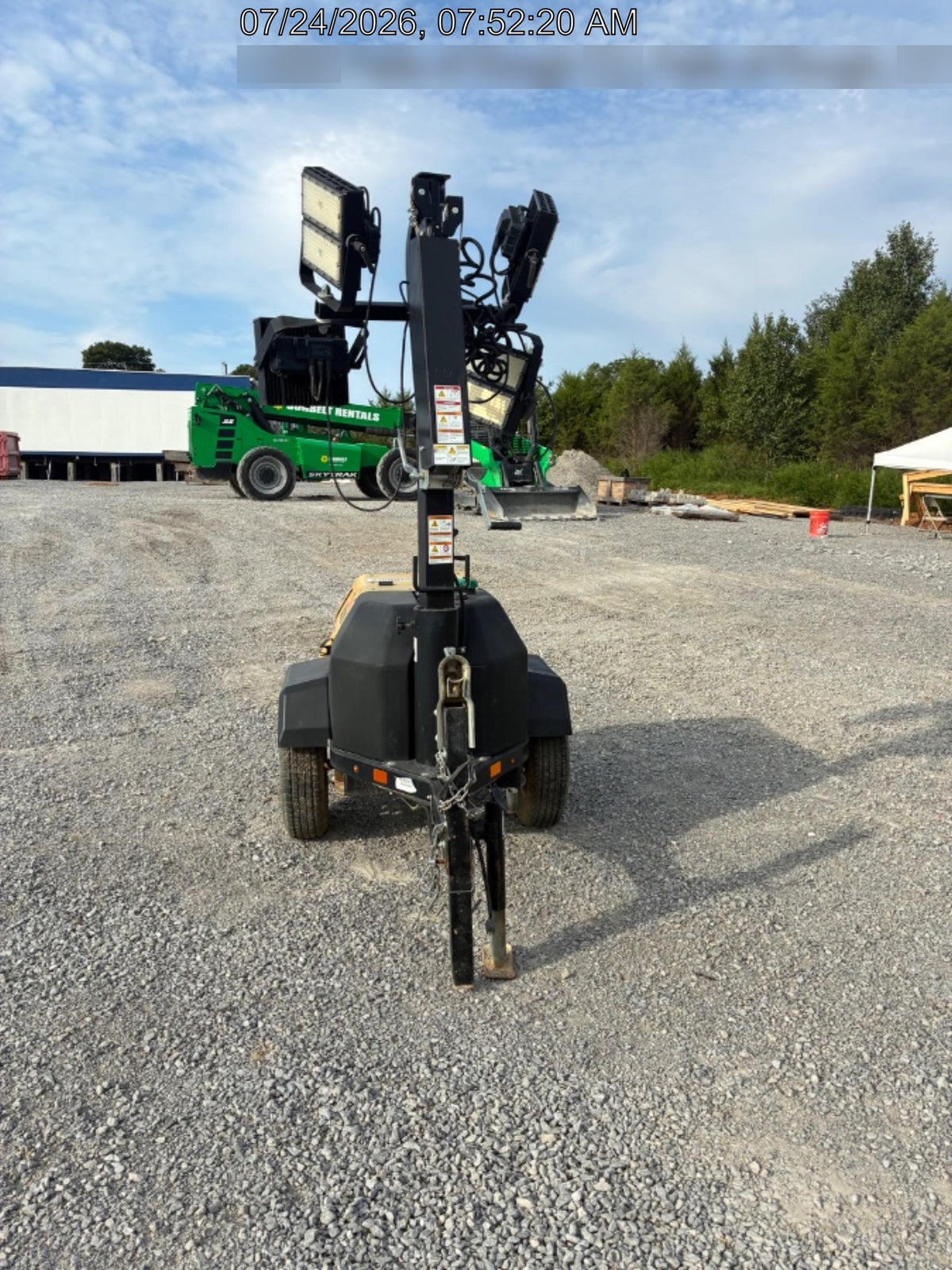 2022 Allmand NLV3GR (4) LED Light Fixture 350W, 23' Vertical Mast, 3kW Prime, Towable, Deep Sea L401, Leveling Jacks, Yanmar T4F 5.8hp