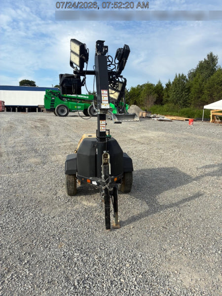 2022 Allmand NLV3GR (4) LED Light Fixture 350W, 23' Vertical Mast, 3kW Prime, Towable, Deep Sea L401, Leveling Jacks, Yanmar T4F 5.8hp