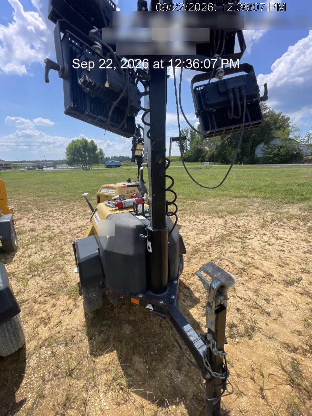 2022 Allmand NLV3GR (4) LED Light Fixture 350W, 23' Vertical Mast, 3kW Prime, Towable, Deep Sea L401, Leveling Jacks, Yanmar T4F 5.8hp