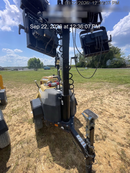 2022 Allmand NLV3GR (4) LED Light Fixture 350W, 23' Vertical Mast, 3kW Prime, Towable, Deep Sea L401, Leveling Jacks, Yanmar T4F 5.8hp