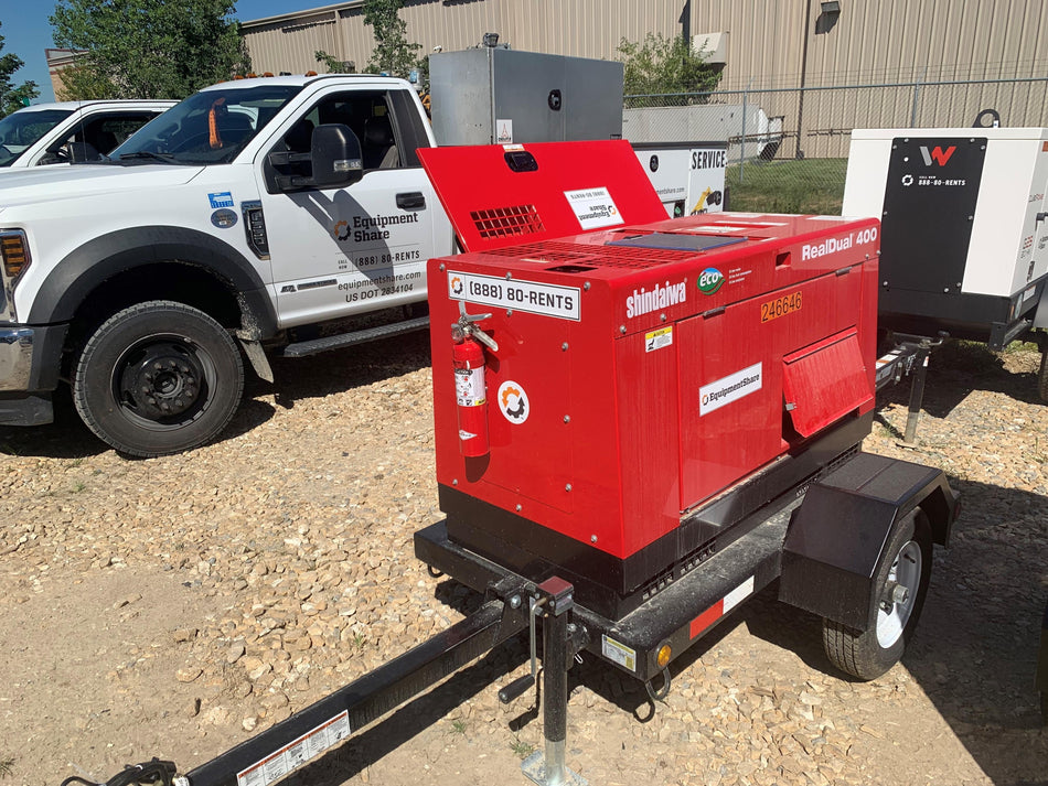 2022 Shindaiwa DGW400MDL Kubota D902 Engine, 23 HP, Dual Op Welder, Wire, Arc, Droop Stick, Tig, and CC Stick Functionality, Simulphase, 3 Phase and 1 Phase Gen Output, Single Axle NB Trlr, Slr Trckl Chrg 12V 12W, Fire Ext