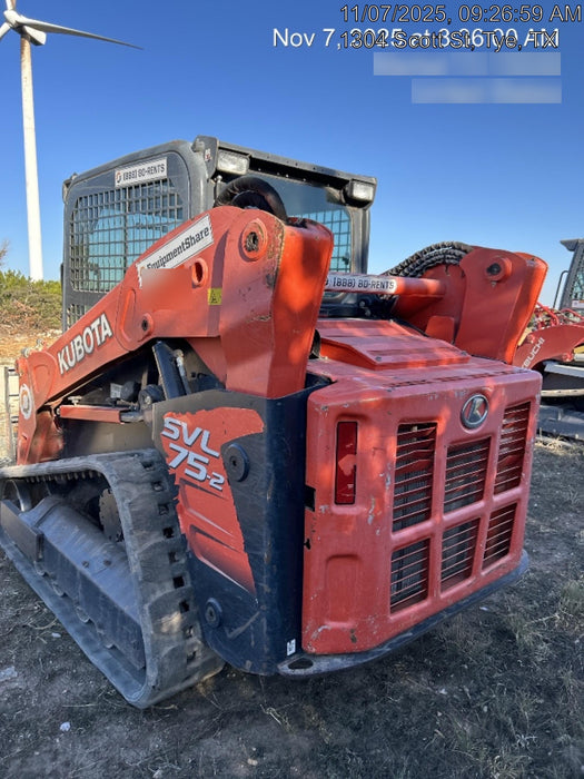 2019 Kubota SVL75-2 Cab/Heat/Air, Standard Tracks, Standard Flow, Hydraulic QC 68" HD Tooth Bucket