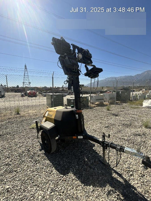 2021 Allmand NLV3GR (4) LED Light Fixture 350W, 23' Vertical Mast, 3kW Prime, Towable, Deep Sea L401, Leveling Jacks, Yanmar T4F 5.8hp