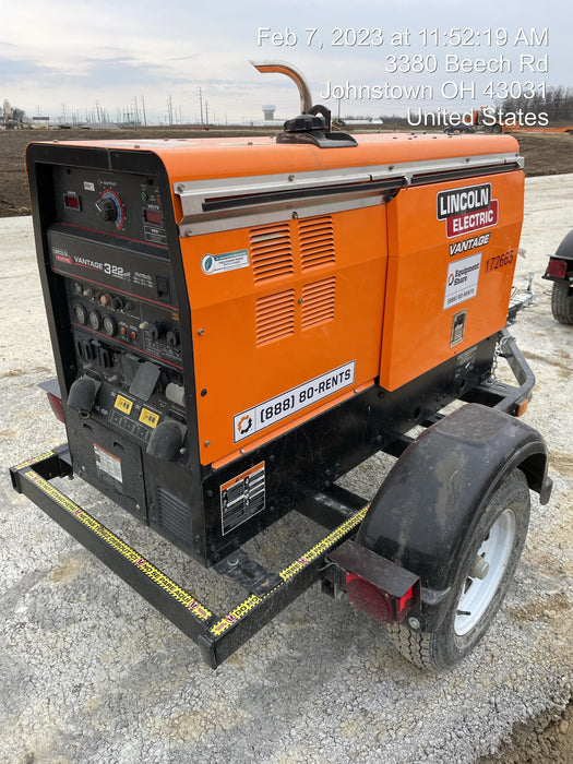 2021 Lincoln Electric Vantage 322 Vantage 322 Ready Pak 3 w/ Decals, ORANGE (includes trailer, cable rack, fender light kit) NO Telematics