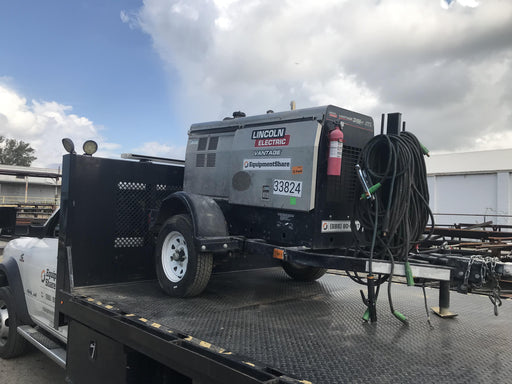 2019 Lincoln Electric Vantage 322 Welder Ready-Pak 3, Two wheel trailer, Fender and Light kit, Cable Rack