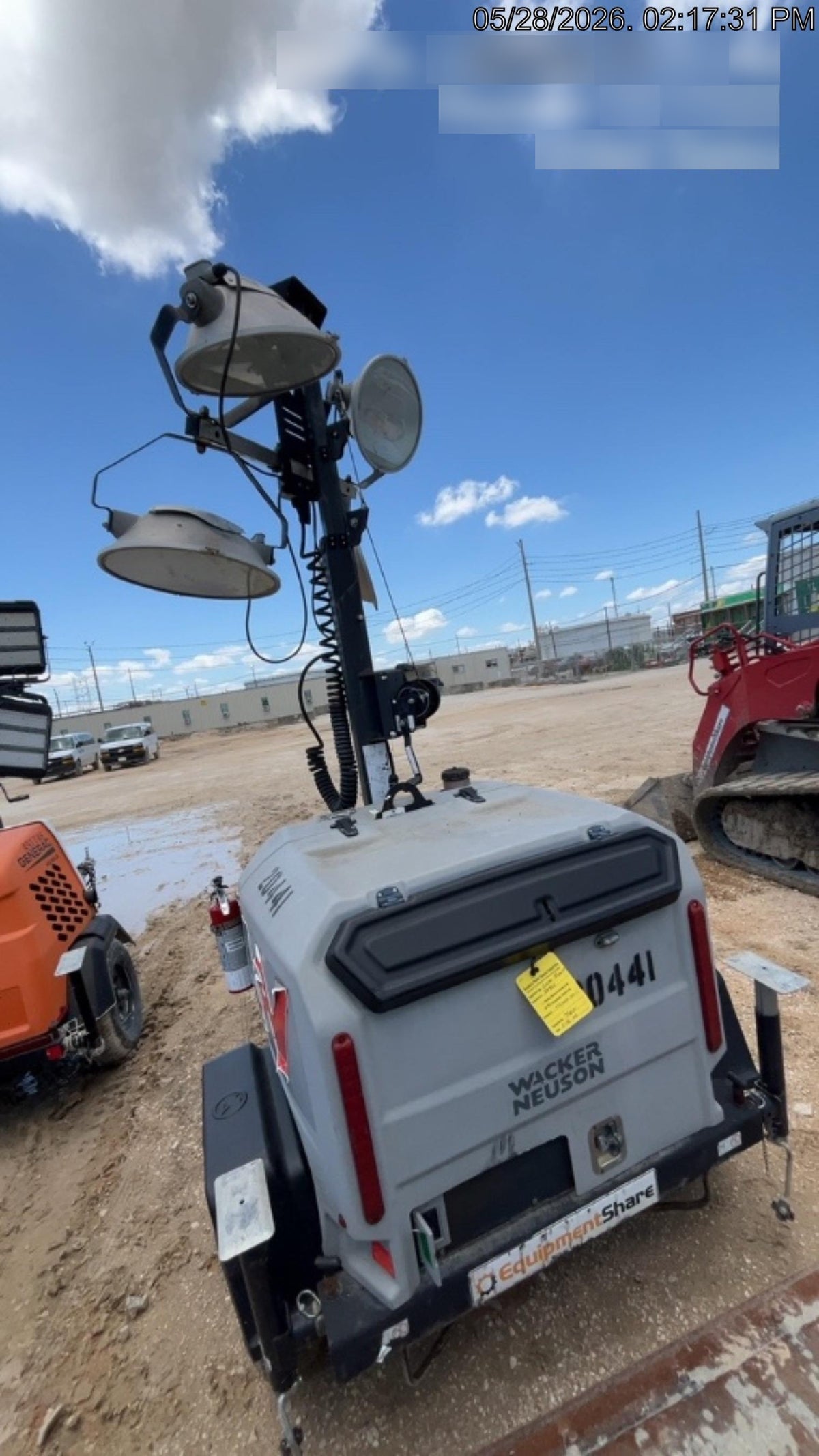 2018 Wacker Neuson LTV6L-MH Wacker Neuson LTV6L Mobile Light Tower w/Fuel Level Sensor Installed