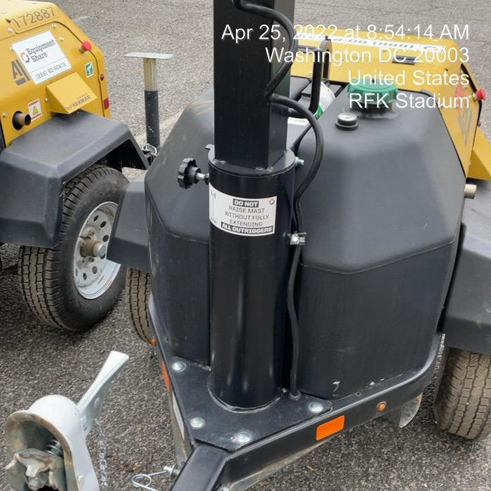 2021 Allmand NLV3GR (4) LED Light Fixture 350W, 23' Vertical Mast, 3kW Prime, Towable, Deep Sea L401, Leveling Jacks, Yanmar T4F 5.8hp