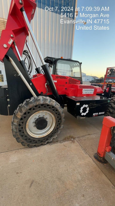 2019 Manitou MTA8044 74hp T4F, Cab/Heat/Air, Cab and Boom LED work lights, Auxiliary Hydraulics, Solid Tires, Amber strobe, Lift Hook 66" Carriage, 60" Forks