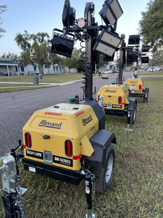 2022 Allmand NLV3GR (4) LED Light Fixture 350W, 23' Vertical Mast, 3kW Prime, Towable