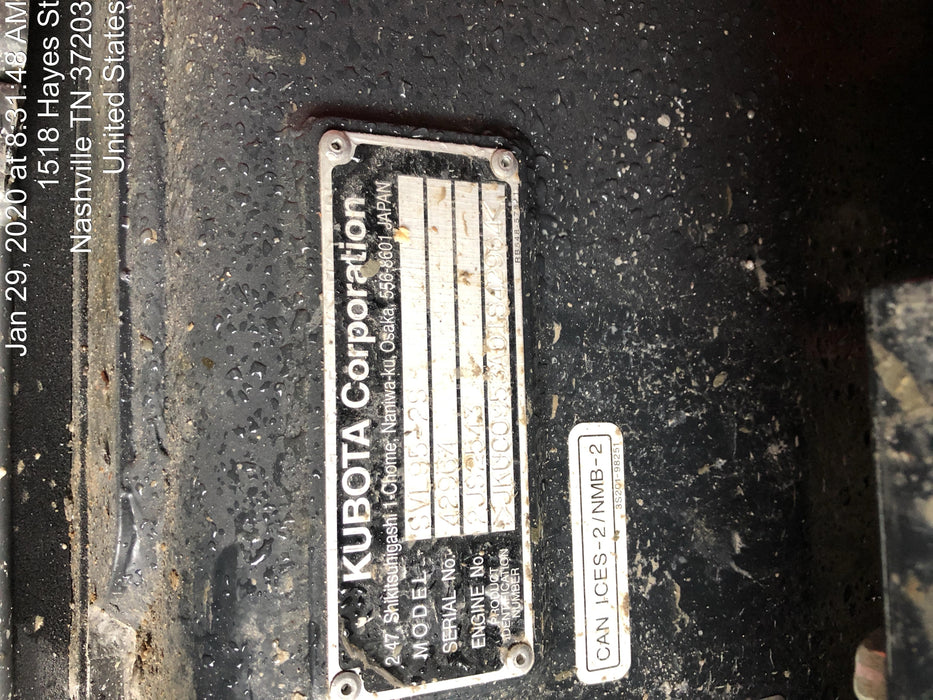 2019 Kubota SVL95-2S Cab/Heat/Air, Standard Tracks, Standard Flow w/Manual QC, 80" HD Tooth Bucket