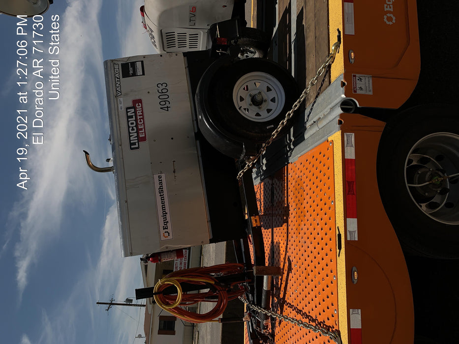 2019 Lincoln Electric Vantage 322 Ready-Pak 3, Two Wheel Trailer, Fender and Light Kit, Cable Rack